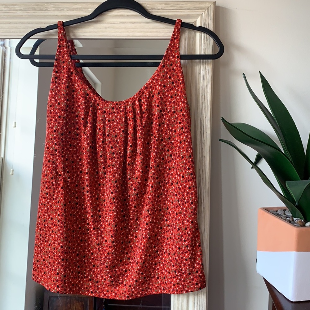 NEW YORK & COMPANY red dot print tank top (S)✨